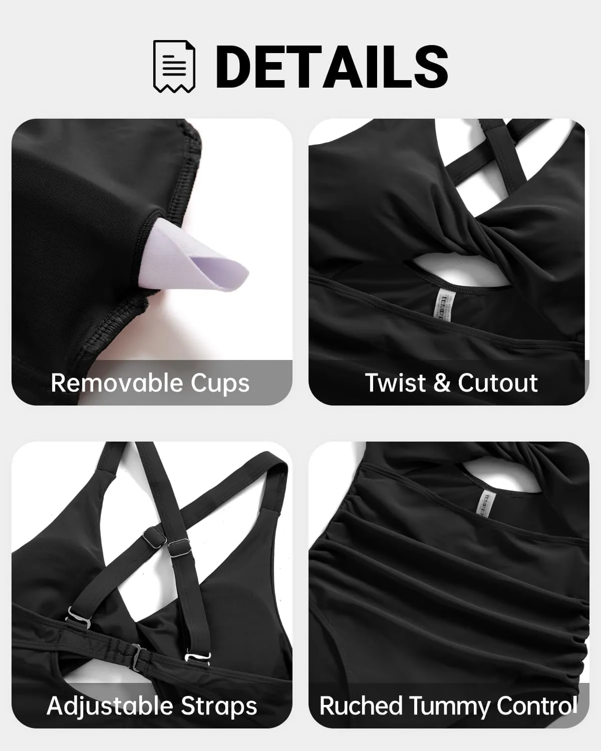 Tempt Me Women's One Piece Swimsuit - Cutout Tummy Control Bathing Suit V Neck Twist Front Swimwear 2025