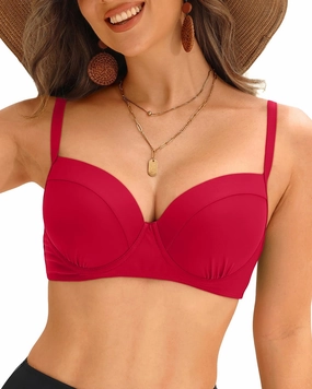 Tempt Me Underwire Push Up Bikini Top - Women Swimsuit Tops Bathing Suit Bra Top Only