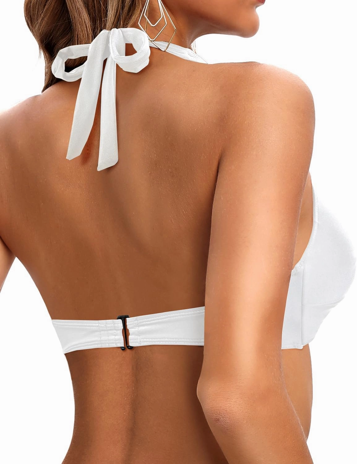 Tempt Me Women Halter Bikini Top Padded Swimsuit Top V Neck Bathing Suit Tops Only