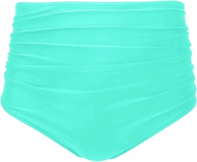 Tempt Me Women High Waisted Bikini Bottom Retro Ruched Swim Bottom Shirred Tankinis Brief