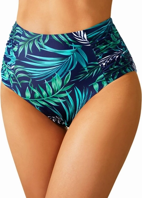 Tempt Me Women High Waisted Bikini Bottoms Full Coverage Swimsuit Bottoms Ruched Bathing Suit Bottom