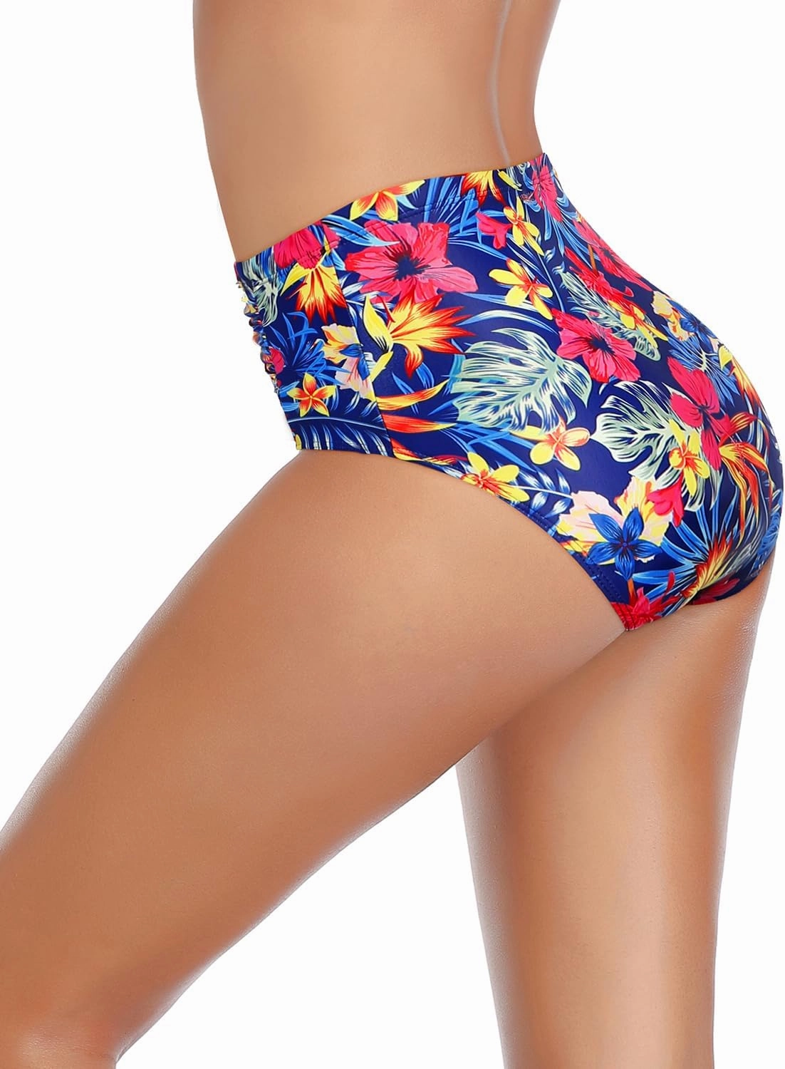 Tempt Me Women High Waisted Bikini Bottoms Tummy Control Swimsuit Bottoms Ruched Bathing Suit Bottom