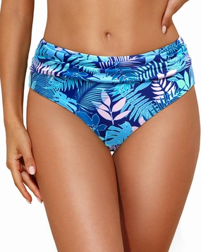 Tempt Me Women Mid Rise Bikini Bottoms Full Coverage Swimsuit Ruched Scrunch Swim Bottom
