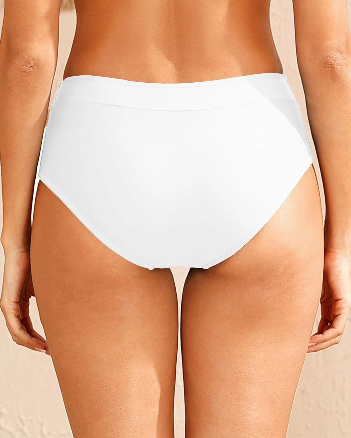 Tempt Me Women Mid Waist Bikini Bottoms - Full Coverage Bathing Suit Swim Bottom Swimsuit Swimwear