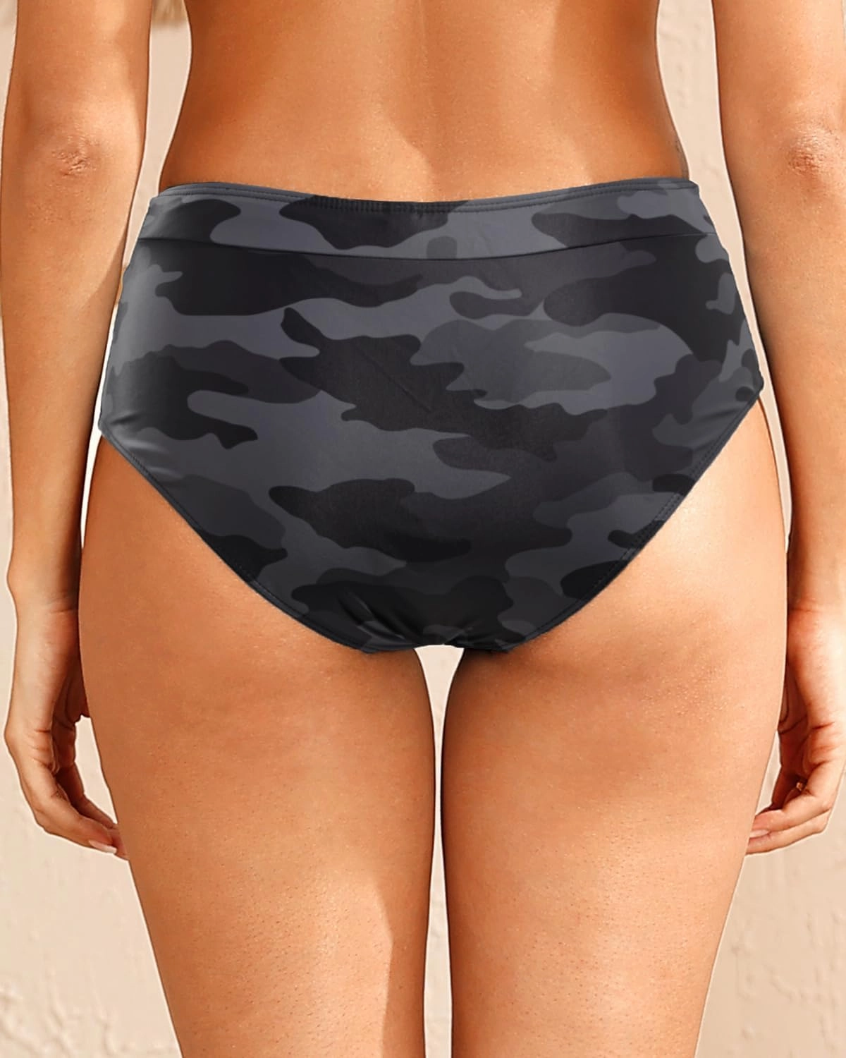 Tempt Me Women Mid Waist Bikini Bottoms - Full Coverage Bathing Suit Swim Bottom Swimsuit Swimwear