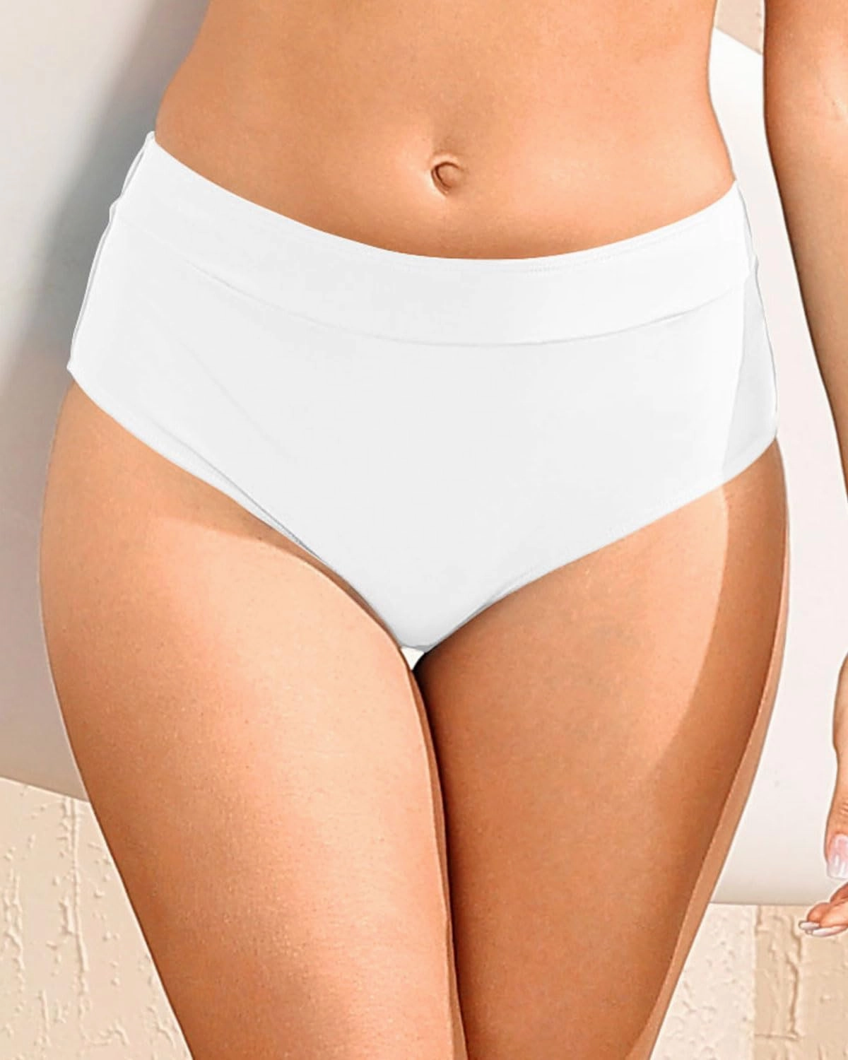 Tempt Me Women Mid Waist Bikini Bottoms - Full Coverage Bathing Suit Swim Bottom Swimsuit Swimwear