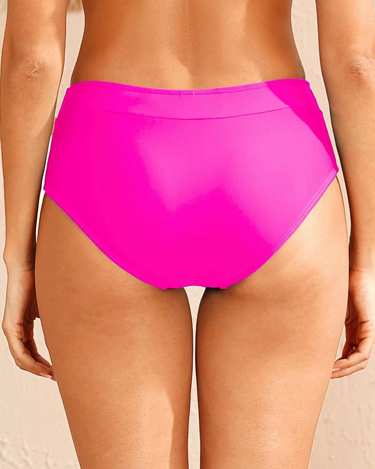 Tempt Me Women Mid Waist Bikini Bottoms - Full Coverage Bathing Suit Swim Bottom Swimsuit Swimwear