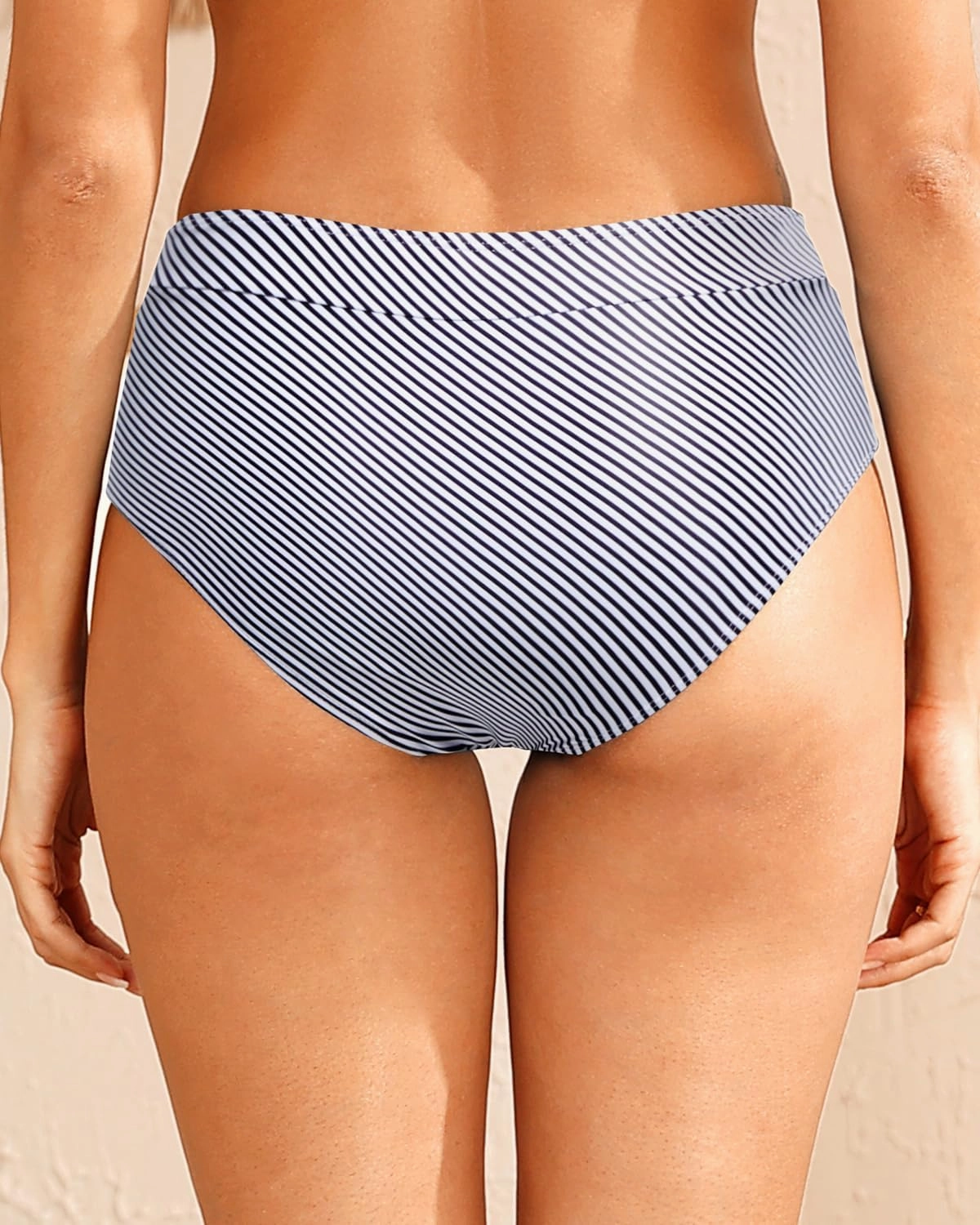 Tempt Me Women Mid Waist Bikini Bottoms - Full Coverage Bathing Suit Swim Bottom Swimsuit Swimwear