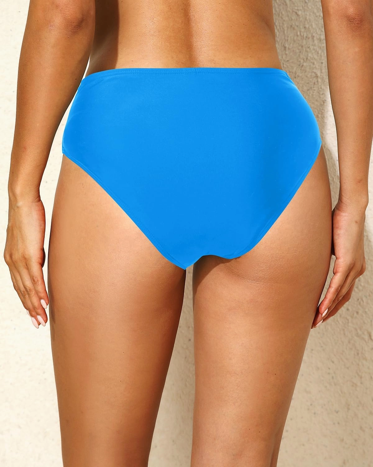 Tempt Me Women Mid Waist Bikini Bottoms - V Cut Bathing Suit Bottoms Twist Front Swimsuit Bottoms Ruched Swimwear 2025