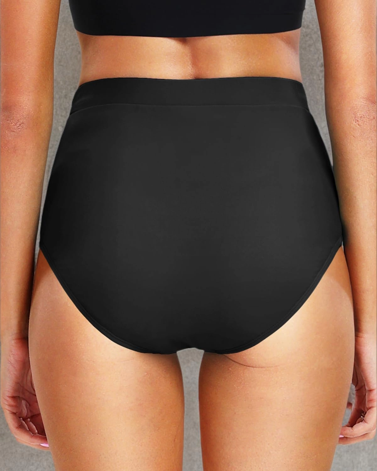 Tempt Me Women's High Waisted Bikini Bottom Full Coverage Tummy Control Swimsuit Bottom with Pockets