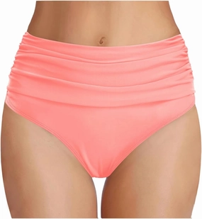 Tempt Me Women's High Waisted Bikini Bottom Tummy Control Ruched Bathing Suit Swim Bottom