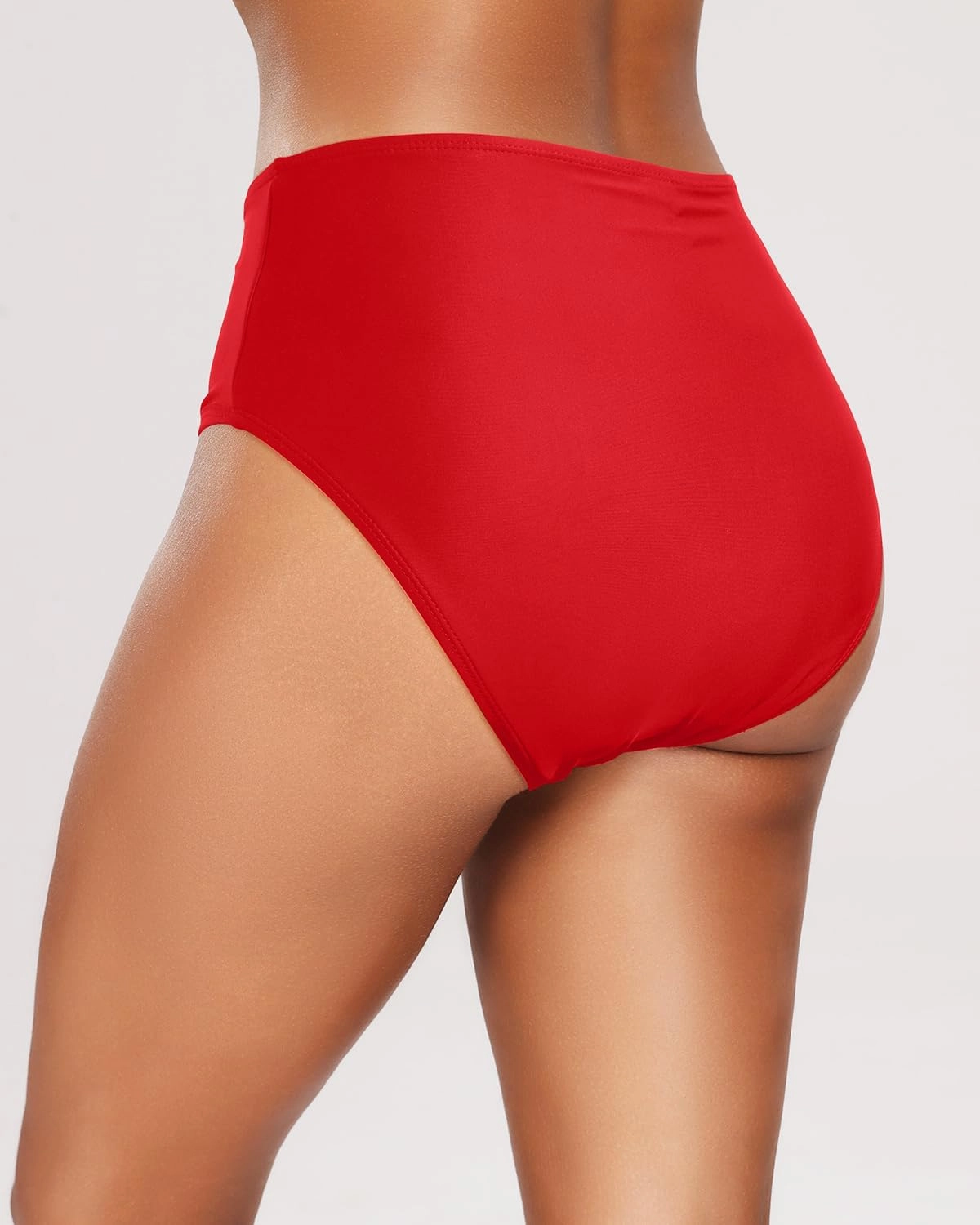 Tempt Me Womens High Cut High Waisted Bikini Bottoms Tummy Control Bathing Suit Bottoms Swim Bottom Swimsuit Bottom