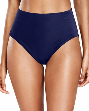 Tempt Me Womens High Cut High Waisted Bikini Bottoms Tummy Control Bathing Suit Bottoms Swim Bottom Swimsuit Bottom