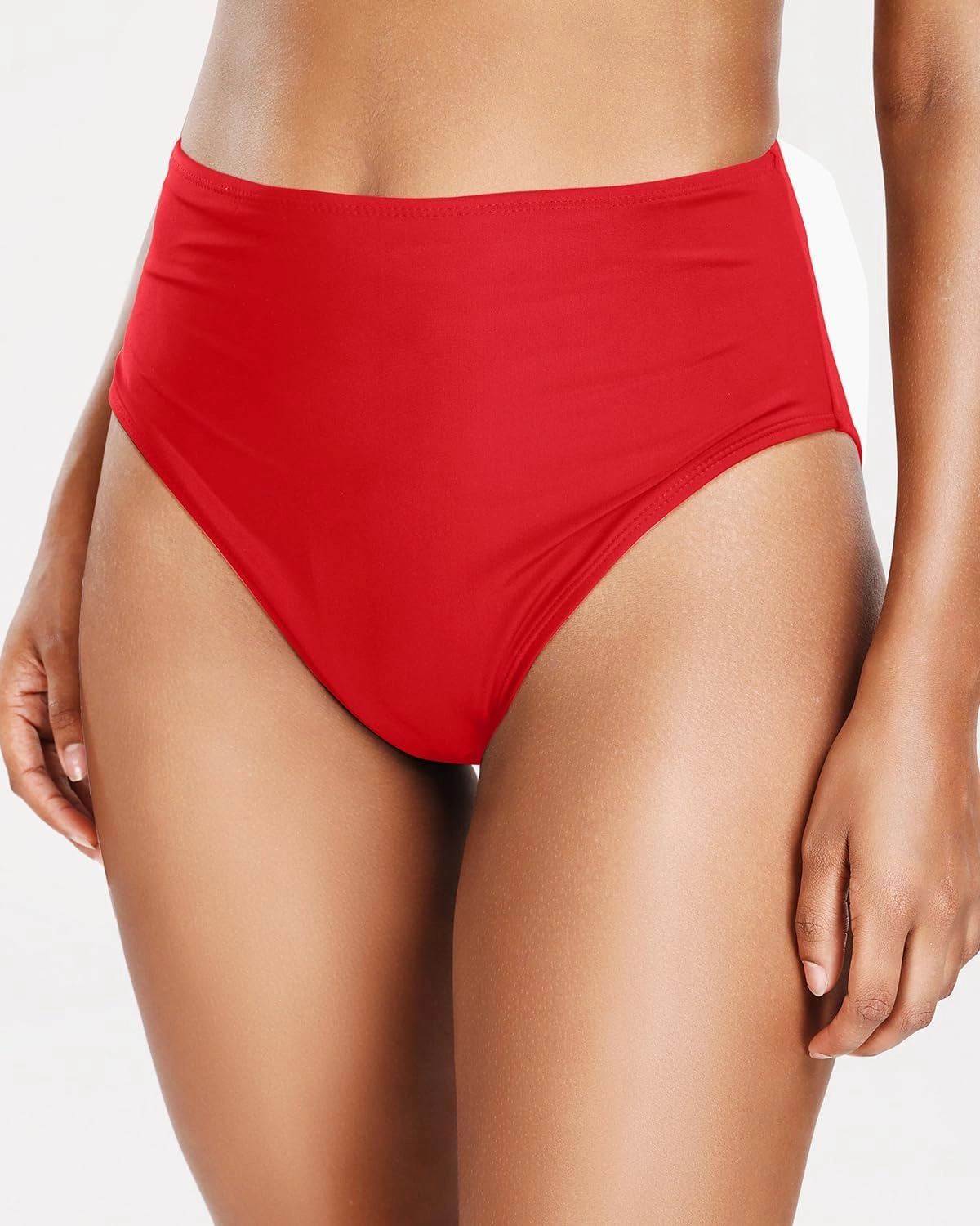 Tempt Me Womens High Cut High Waisted Bikini Bottoms Tummy Control Bathing Suit Bottoms Swim Bottom Swimsuit Bottom