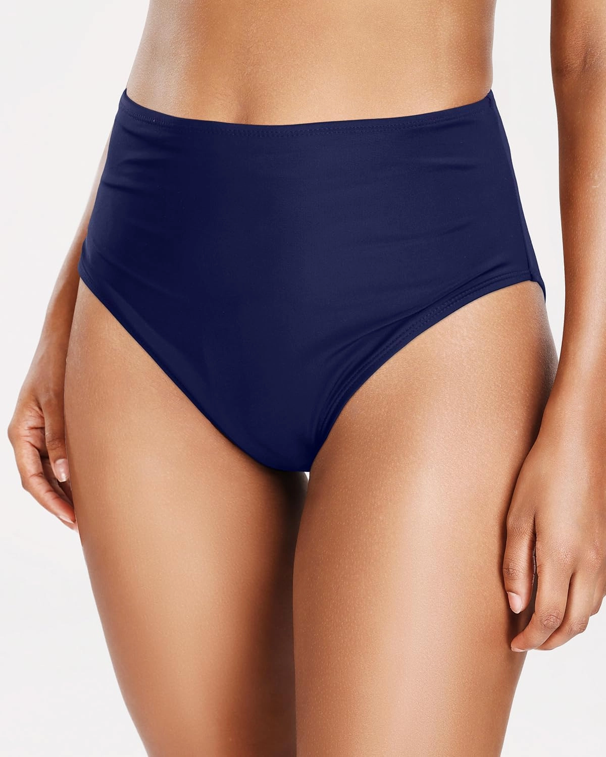 Tempt Me Womens High Cut High Waisted Bikini Bottoms Tummy Control Bathing Suit Bottoms Swim Bottom Swimsuit Bottom