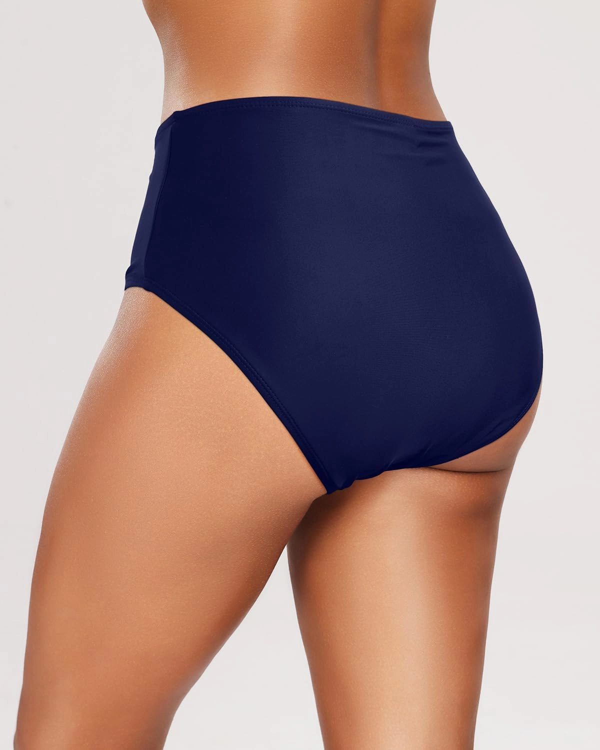 Tempt Me Womens High Cut High Waisted Bikini Bottoms Tummy Control Bathing Suit Bottoms Swim Bottom Swimsuit Bottom