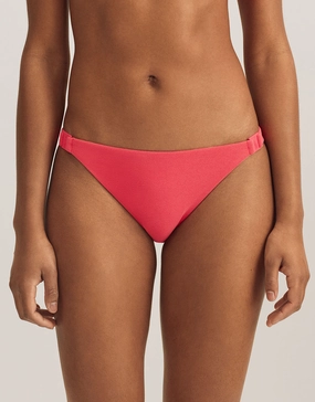 Terry Logo Trim Devin Hipster Bikini Pant - Coral