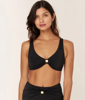 The Dalia Bikini Top - Eco Nylon - Black