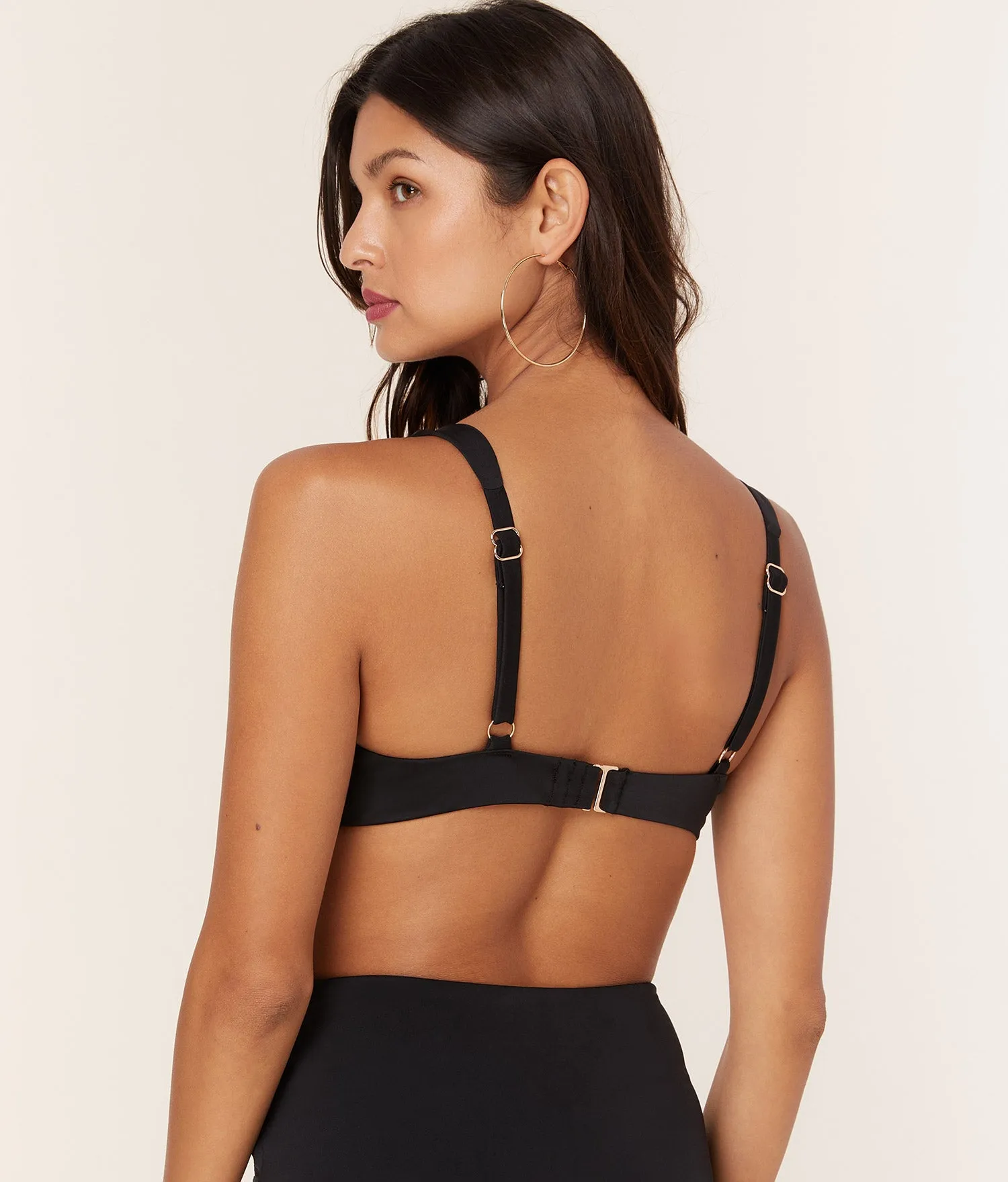 The Dalia Bikini Top - Eco Nylon - Black