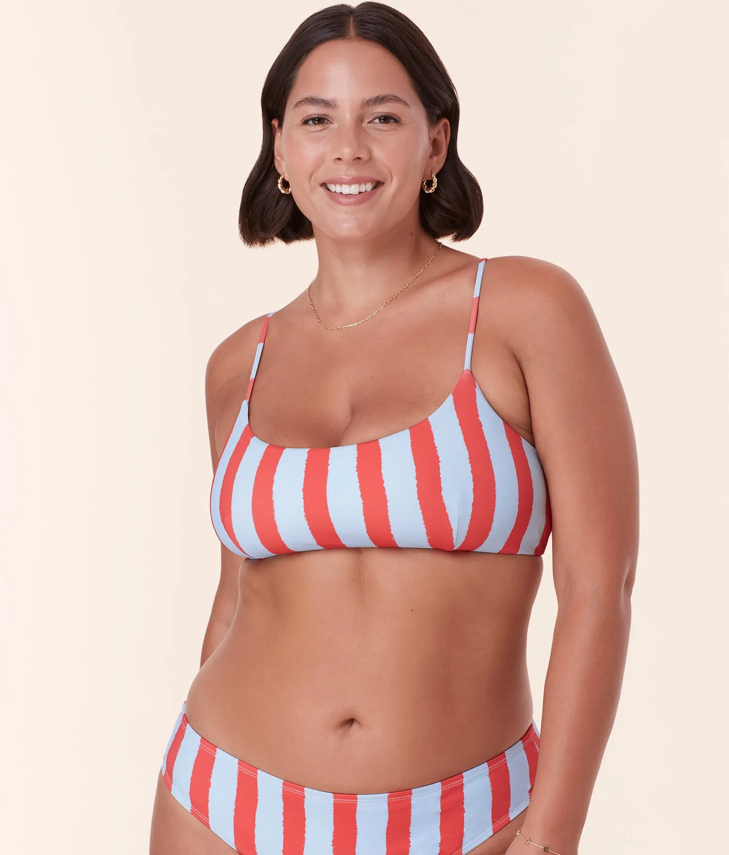The Fiji Bikini Top - Eco Nylon - Candy Stripe