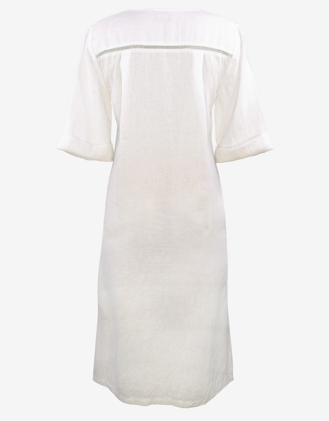 The White Collection Midi Beach Shirt - Natural White