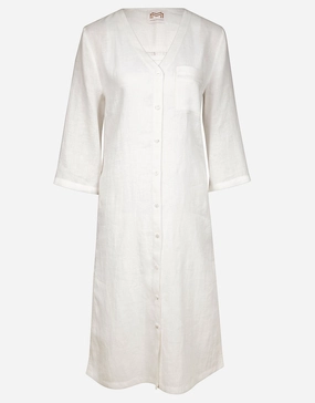 The White Collection Midi Beach Shirt - Natural White