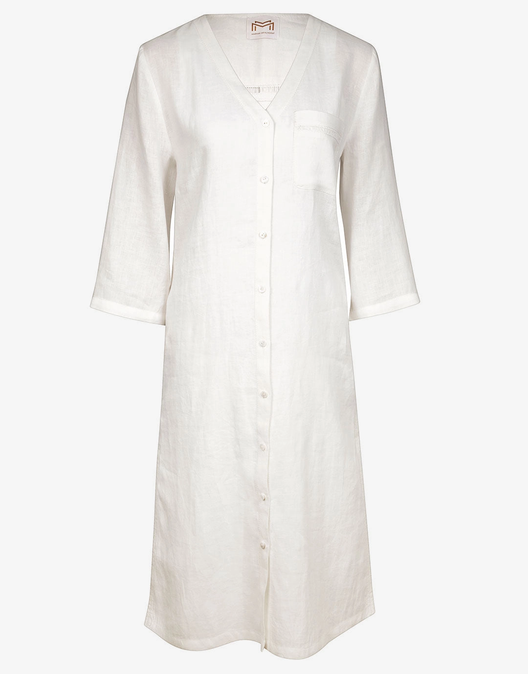 The White Collection Midi Beach Shirt - Natural White