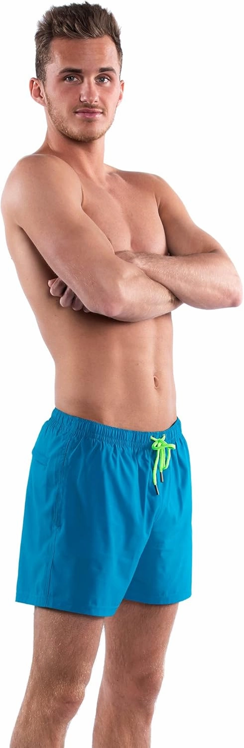 Third Wave Premium Swim Trunks - Men's 5 Inch Inseam Quick Dry Swim Shorts for Beach and Swimming