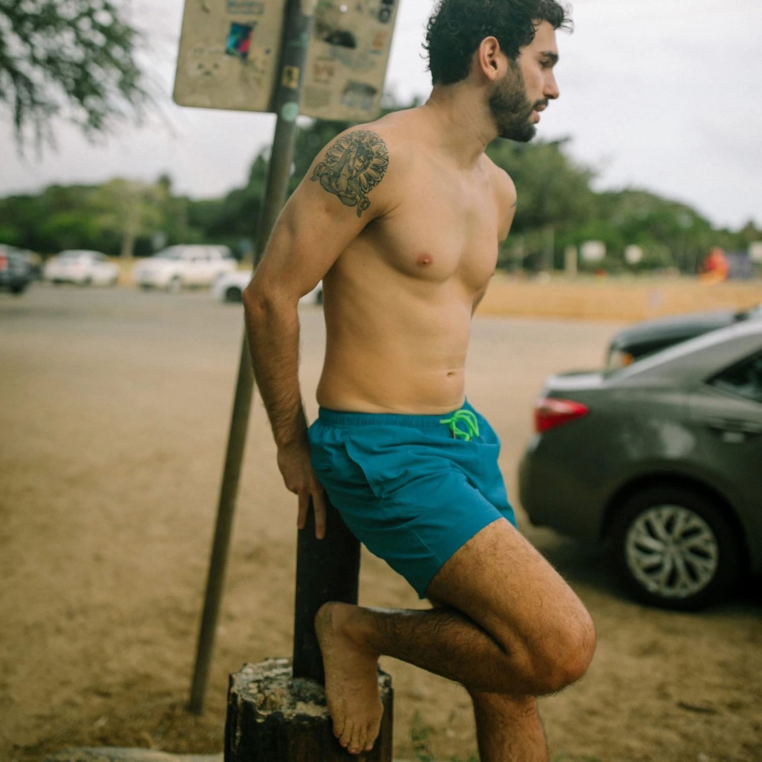 Third Wave Premium Swim Trunks - Men's 5 Inch Inseam Quick Dry Swim Shorts for Beach and Swimming