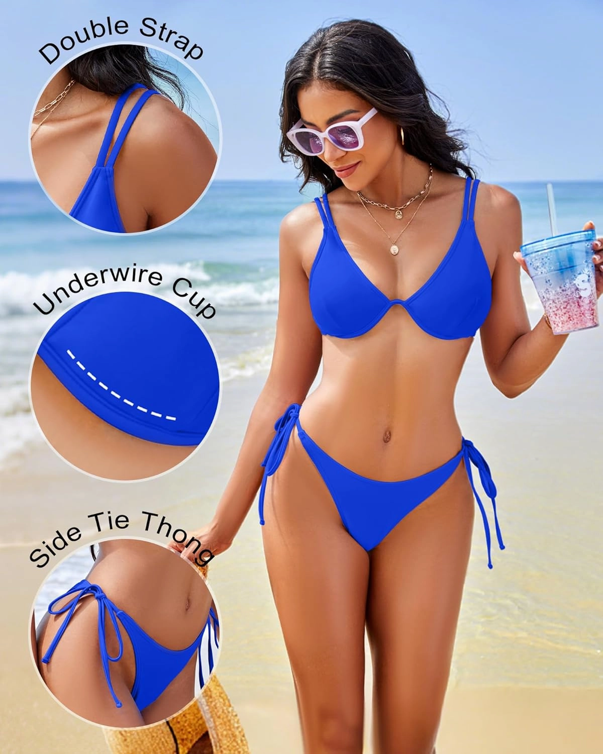 Thong Bikini Sets Women Underwire Two Piece Swimsuit Teens Bathing Suit Triangle Bikini Top Modest Swim Suits 2025