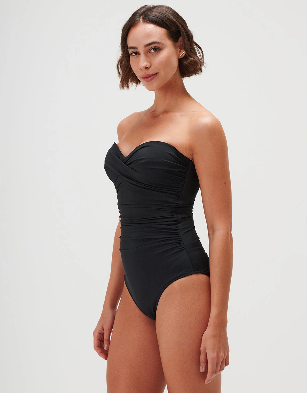 Timeless Underwired Twist Bandeau Swimsuit - Jet