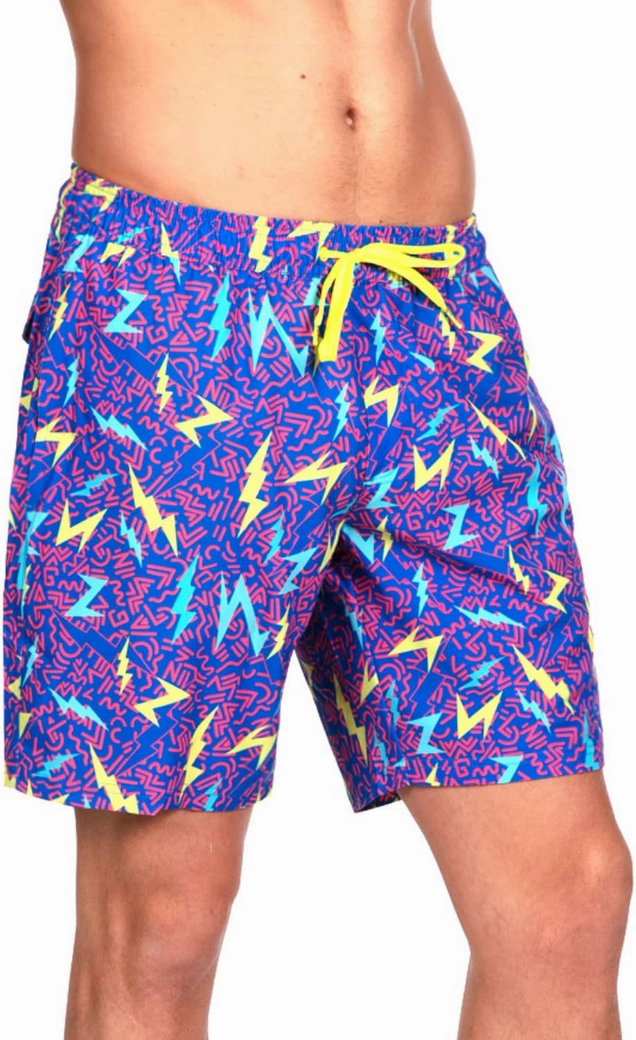 Tipsy Elves Men's Stretch Swim Trunks 7 Inch Inseam 4-Way Stretch with Mesh Liner - Quick-Dry Funny Swimwear Bathing Suit