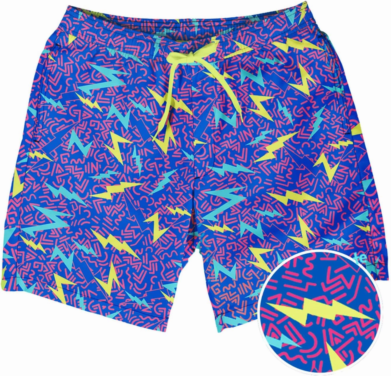 Tipsy Elves Men's Stretch Swim Trunks 7 Inch Inseam 4-Way Stretch with Mesh Liner - Quick-Dry Funny Swimwear Bathing Suit