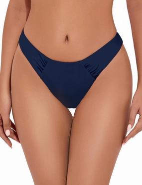 Tournesol Women's Bikini Bottoms Cheeky Low Rise Bathing Suit Bottoms High Cut Ruched Swimsuit Briefs