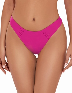 Tournesol Women's Bikini Bottoms Cheeky Low Rise Bathing Suit Bottoms High Cut Ruched Swimsuit Briefs