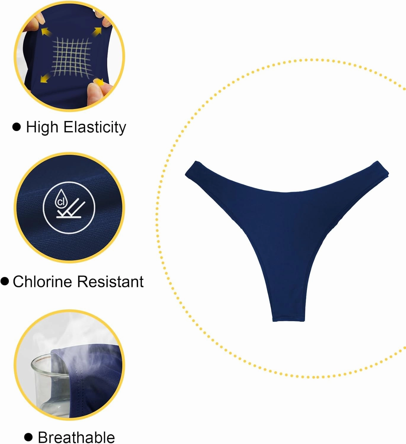 Tournesol Women's Bikini Bottoms Cheeky Low Rise Bathing Suit Bottoms High Cut Ruched Swimsuit Briefs