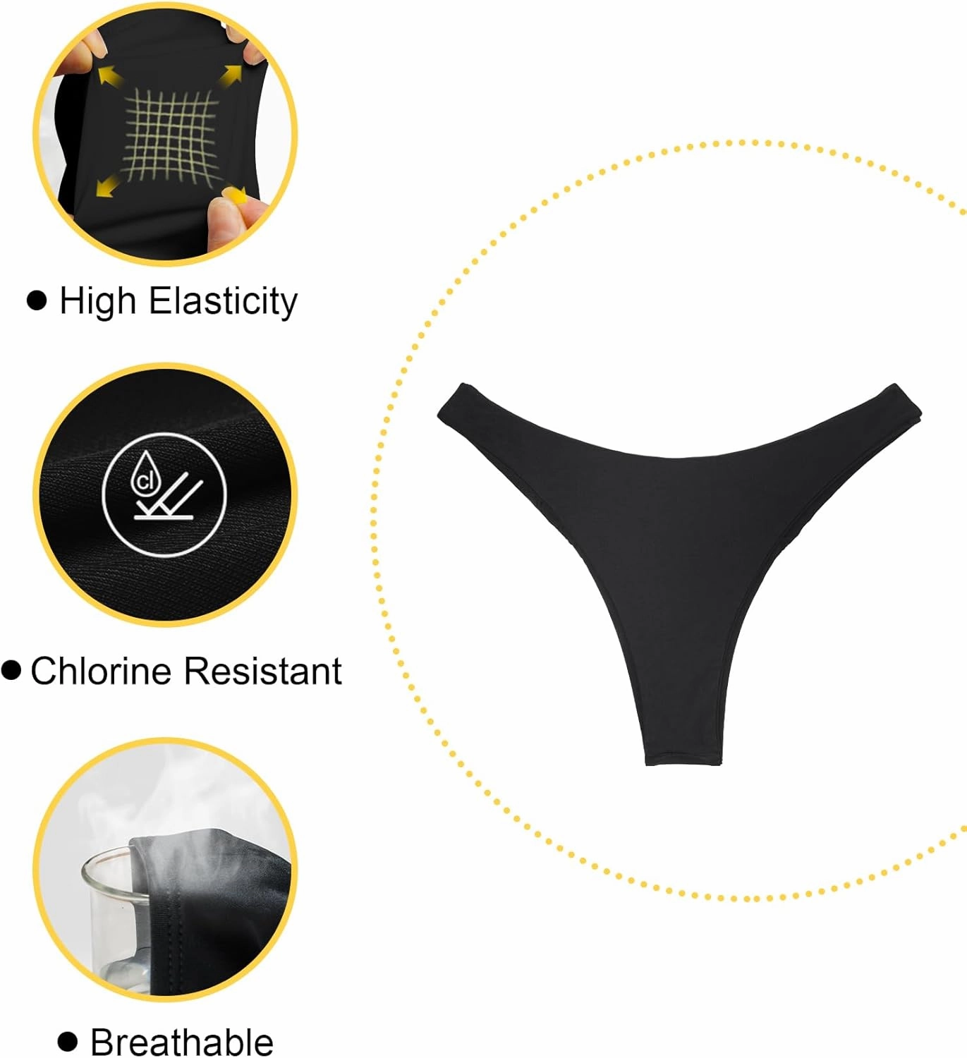 Tournesol Women's Bikini Bottoms Cheeky Low Rise Bathing Suit Bottoms High Cut Ruched Swimsuit Briefs