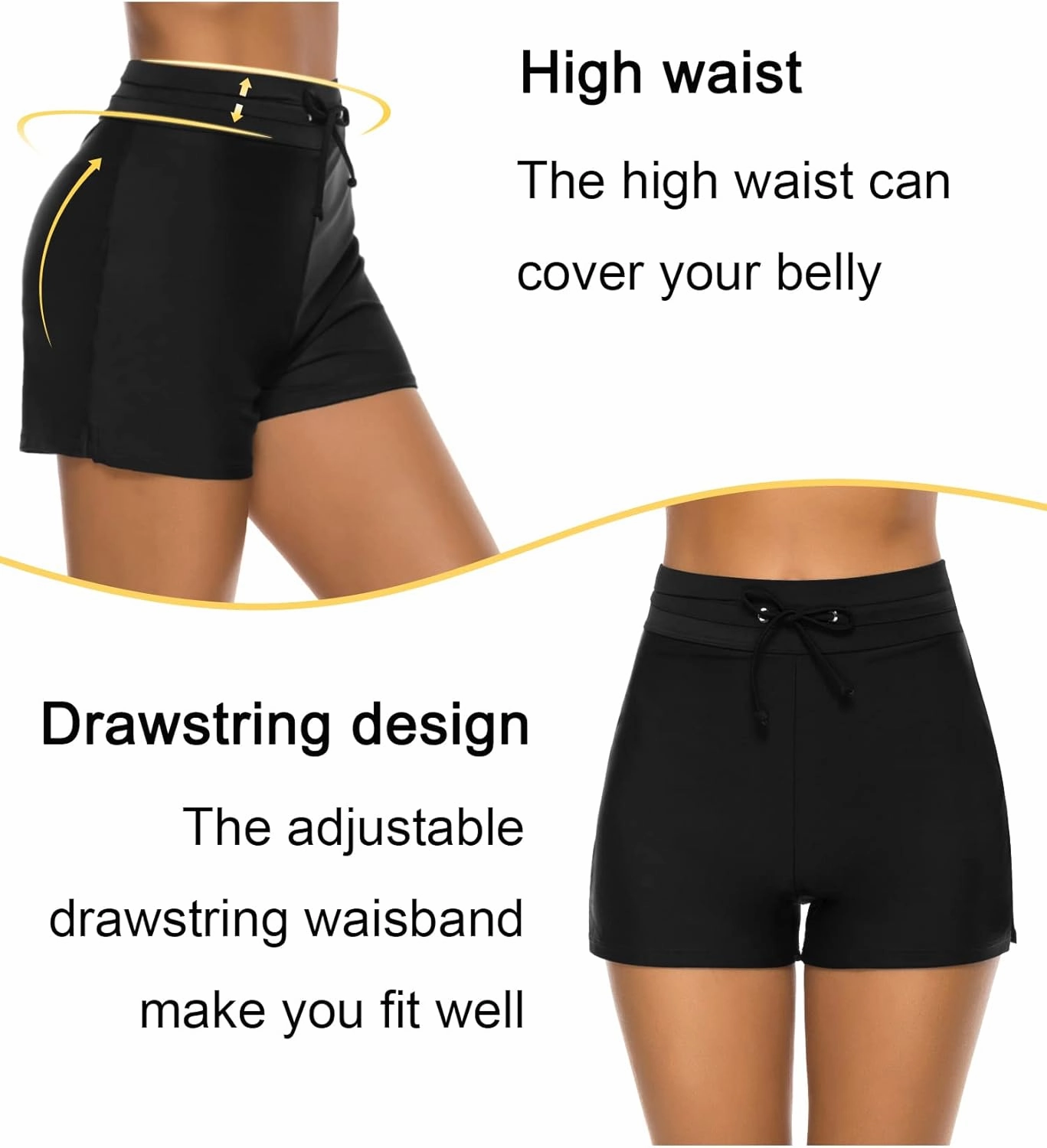 Tournesol Women's Swim Shorts High Waisted Bathing Suit Bottoms Swimsuit Tankini Boy Shorts with Liner