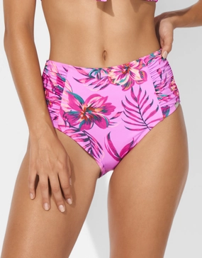 Tropic Radiance High Waist Bikini Pant - Electric Pink