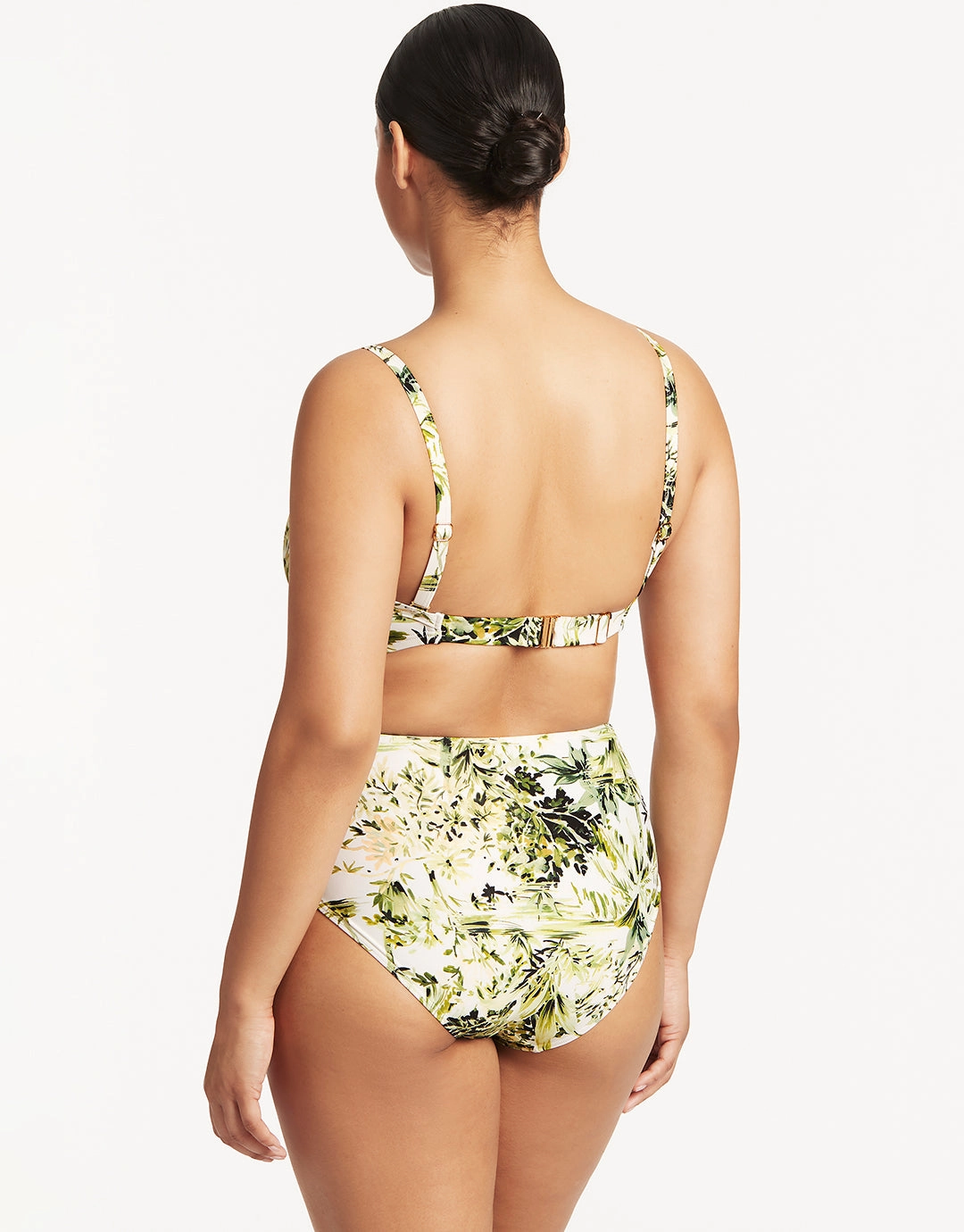 Troppica High Waist Gathered Side Bikini Pant - White