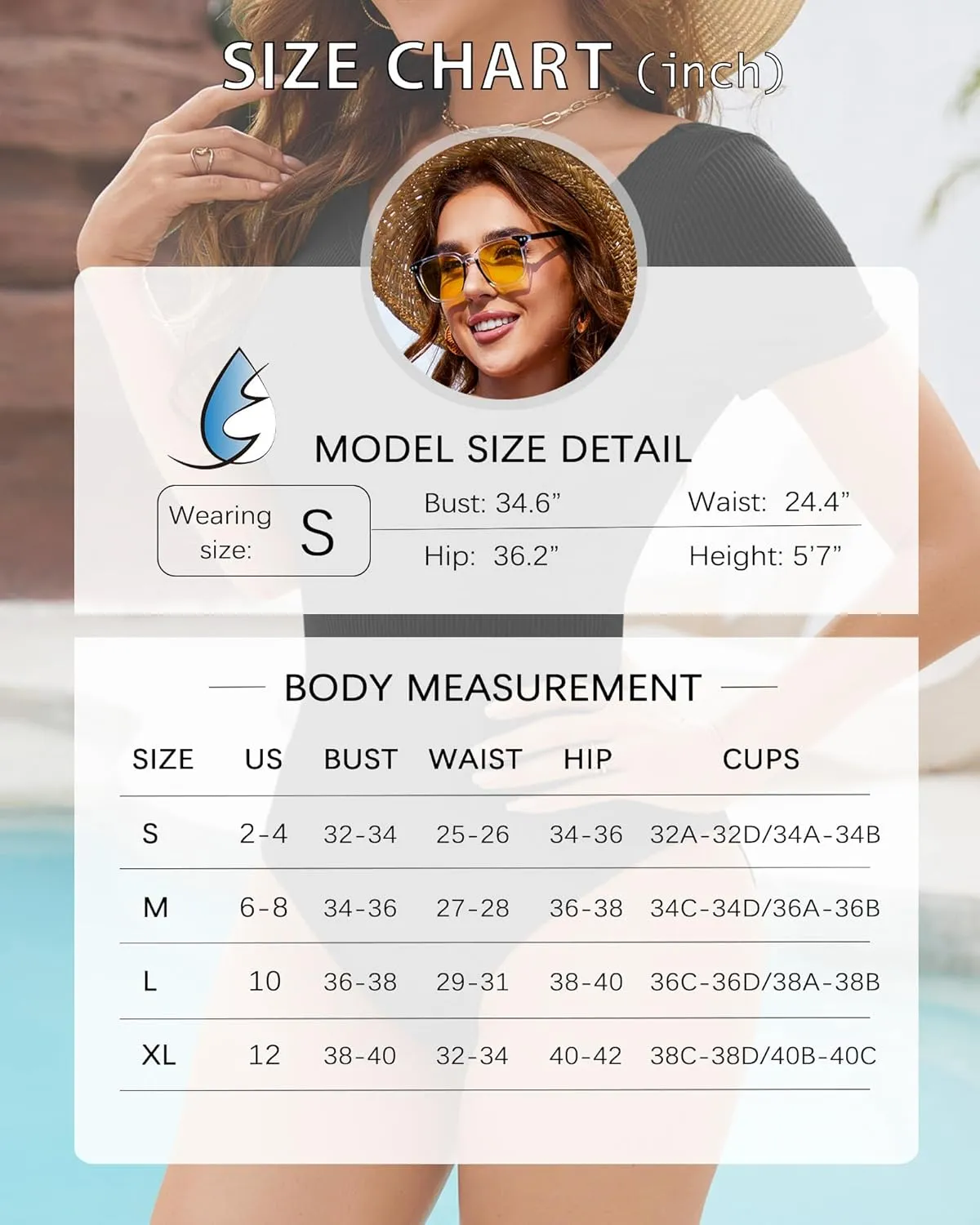 Tummy Control Swimsuits for Women Ribbed One Piece Bathing Suit Full Coverage Retro Short Sleeve Black Swim Suit