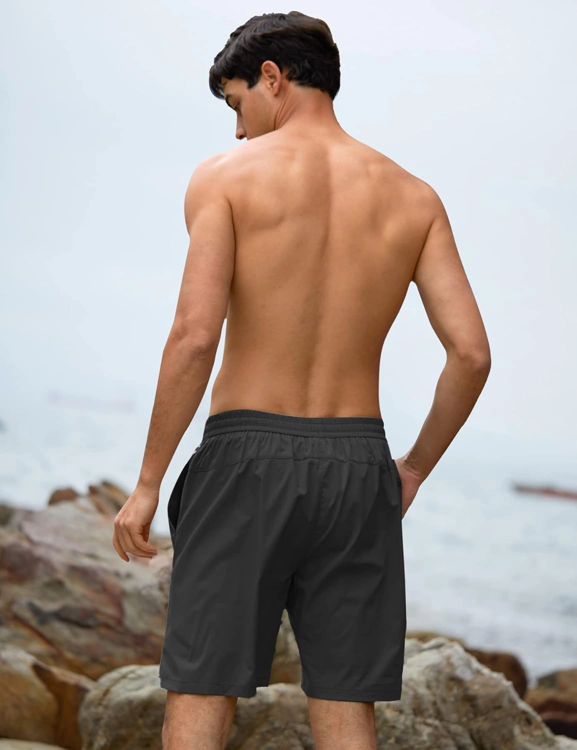 TUONROAD Mens Swim Trunks with Compression Liner 2 in 1 Board Shorts 7 Inch Quick Dry Swimming Shorts with Zipper Pockets