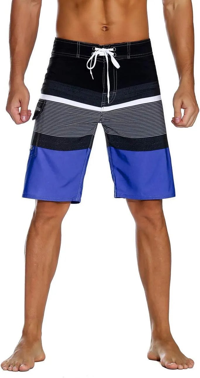 unitop Men's Bathing Board Trunks Beach Shorts Holiday Hawaiian Colorful Striped