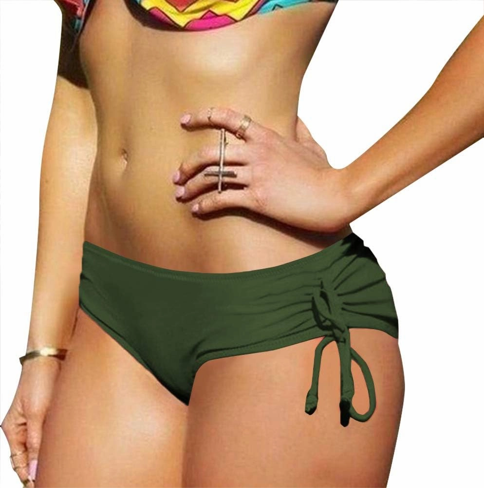Upopby Women's Sexy Boyshort Bikini Bottom Side Tie Cheeky Swimsuit Bottoms Ruched Tankini Swim Shorts