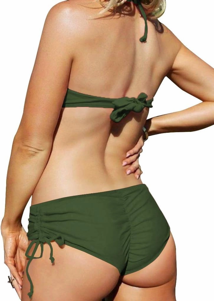 Upopby Women's Sexy Boyshort Bikini Bottom Side Tie Cheeky Swimsuit Bottoms Ruched Tankini Swim Shorts