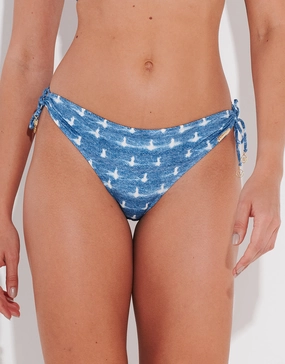 Urban Indigo Loop Side Bikini Pant - Denim White