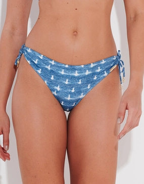 Urban Indigo Loop Side Bikini Pant - Denim White
