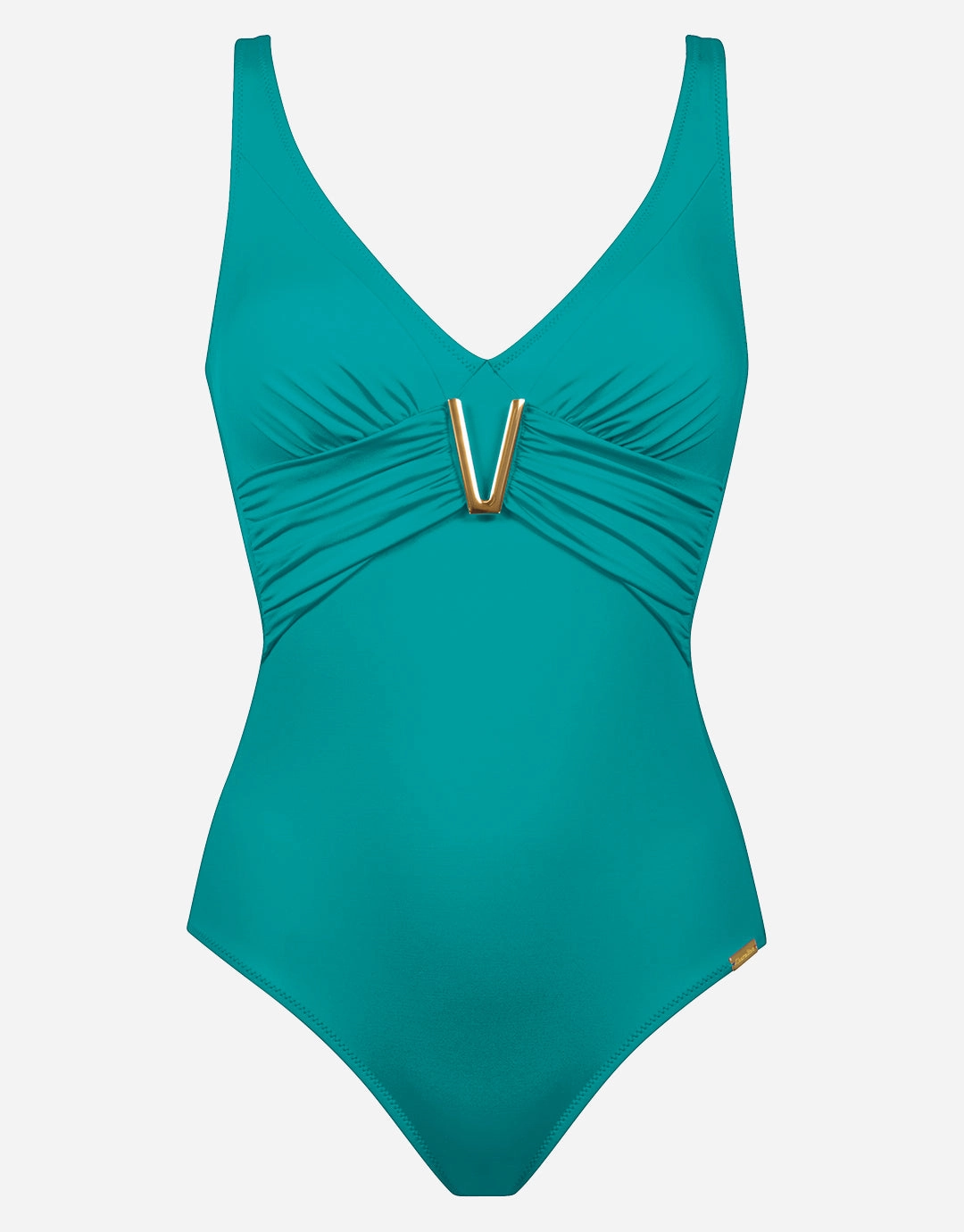 V Detail Uni Swimsuit - Pool