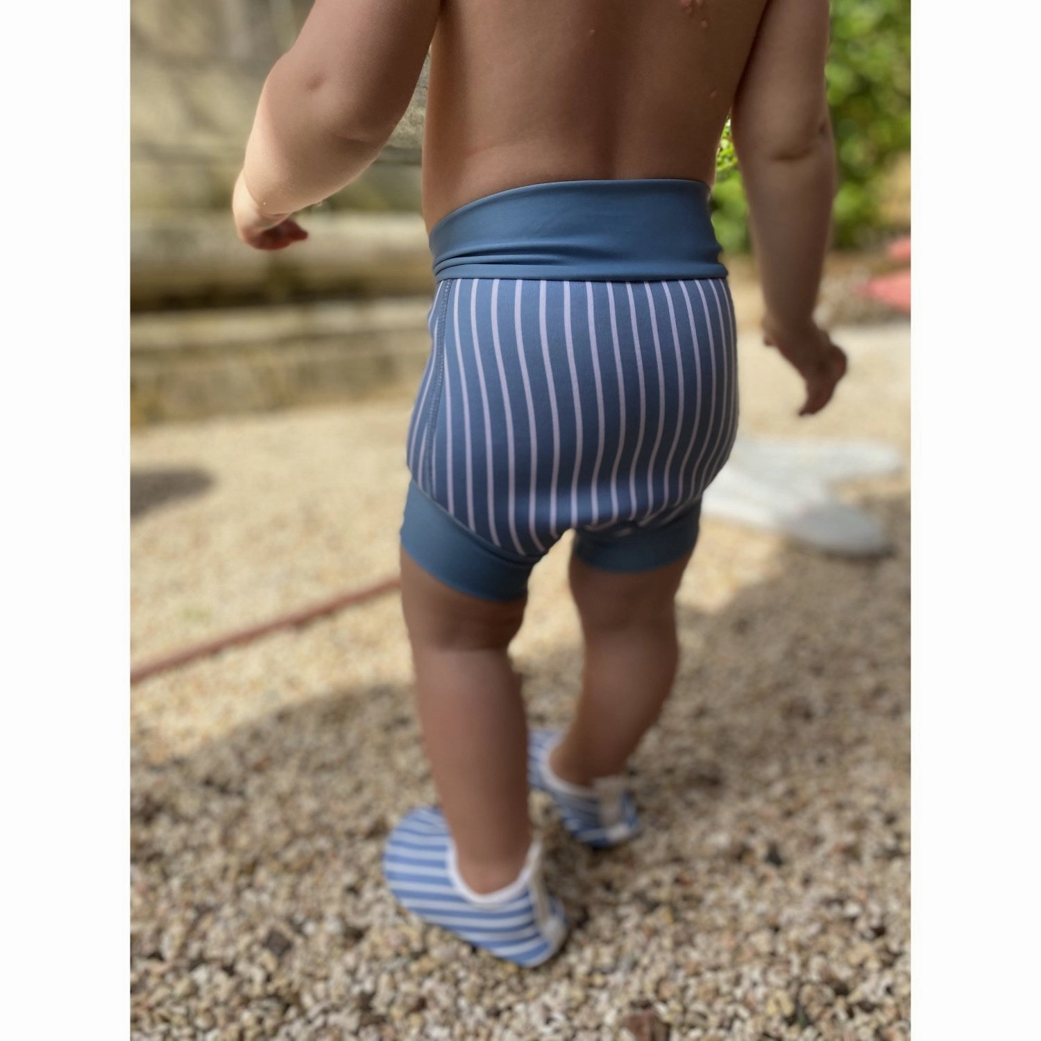 Vanilla COPENHAGEN Neoprene Swim Pants UV50  Blue Shadow Striped