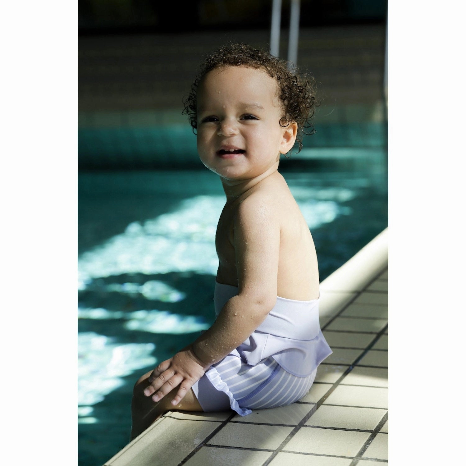 Vanilla COPENHAGEN Neoprene Swim Pants UV50  Lucy Lavender Striped